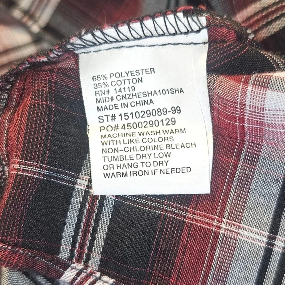 Ely‎ Cattleman Boy's Small Plaid Pearl Snap Long Sleeve Shirt